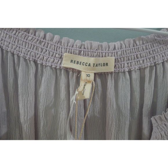 Rebecca Taylor Silk LS Bar Clip Blouse - Violet Haze 10 - Picture 5 of 8